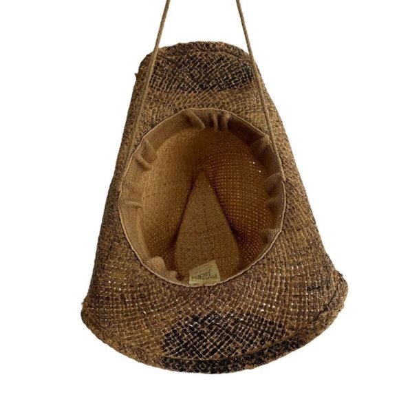 PANAMA JACK Unisex Straw Woven Western Cowboy Hat Tan Black One Size main image 7